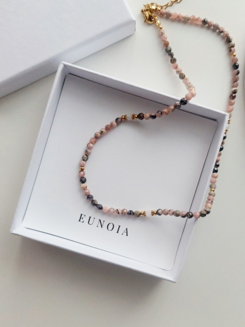 Choker ELLA | Rodonit i kamień księżycowy Choker ELLA | Rodonit i kamień księżycowy