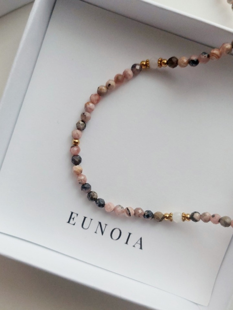 Choker ELLA | Rodonit i kamień księżycowy Choker ELLA | Rodonit i kamień księżycowy