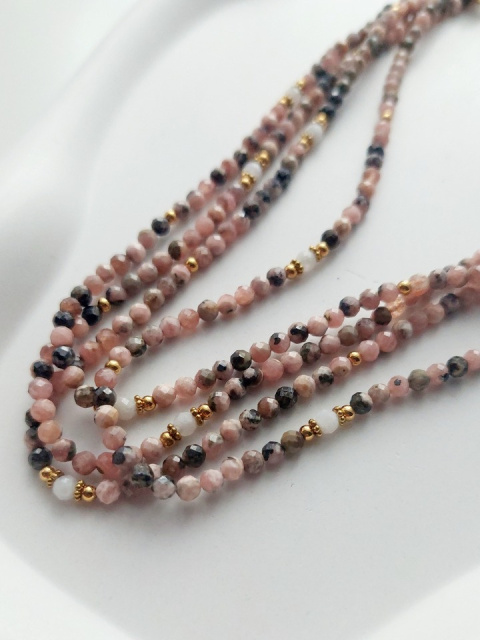 Choker ELLA | Rodonit i kamień księżycowy Choker ELLA | Rodonit i kamień księżycowy
